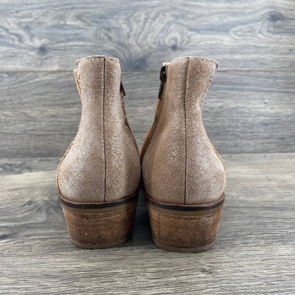Frye & Co Suede Leather‎ Caden Slip On Ankle Bootie Block Heels Women's Size 8 - Picture 5 of 11